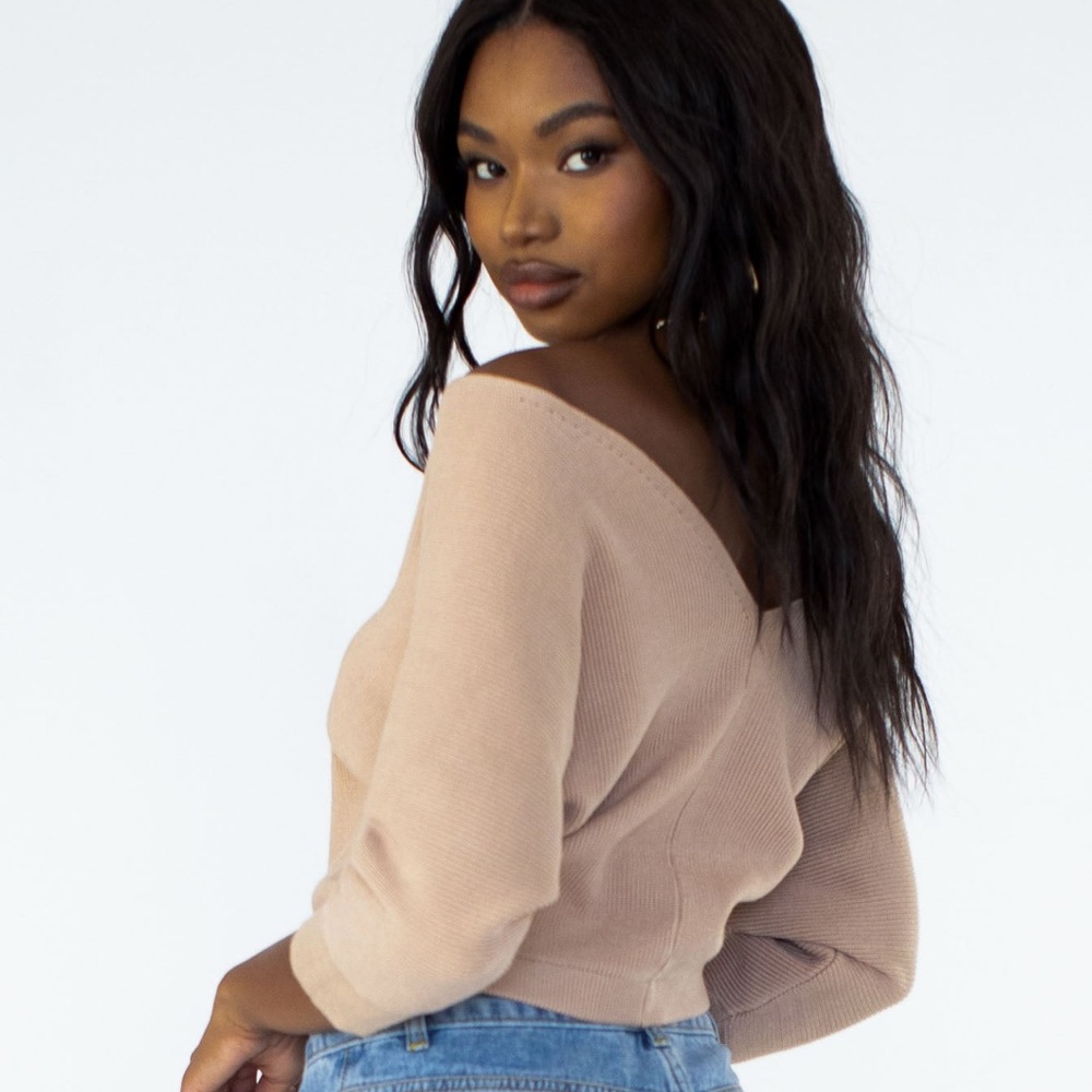“love more” knit top